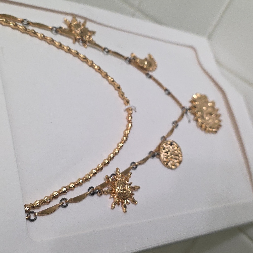 ZARA Pack of 2 Sun Moon Necklaces - Picture 9 of 14
